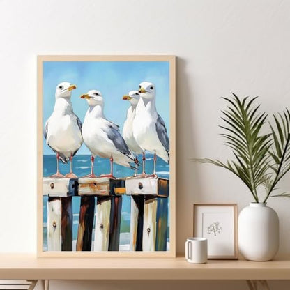 Kalonyth Seagull Framed Paint by Numbers Kit for Adults Beginner 8x12 inch - Image 2