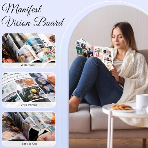 EggSun Vision Board Supplies with 1200+ Images & Quotes Collage Magazine Book, Wall Clip Art Scrapbook Journal Kit for Vision Board Making Beginners Women Men Teen Girls Coquette Room Decors(No Tear) - Image 3