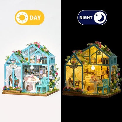 BenBen DIY Miniature House Kit, Mini House Building Kit for Adults, Model Craft Kits with Furniture, Tiny Dollhouse Diorama to Build for Hobbies, Gifts for Family and Friends(Garden Tea House) - Image 4