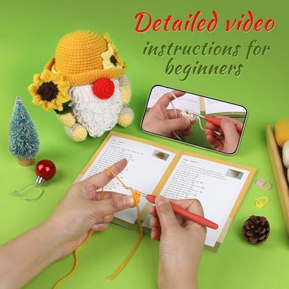 SOCNITC Santa Claus Knitting Crochet Kit for Beginners with Crochet Hook - Image 3