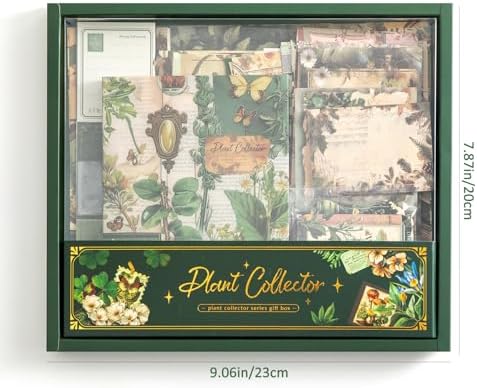 Scrapbooking Supplies Kit, Vintage Botanical Aesthetic Scrapbook Kit for Bullet Junk Journal, Stationery, A6 Grid Notebook, Flower DIY Journaling Supplies, Birthday Craft Gift for Women Craft Lover - Image 3