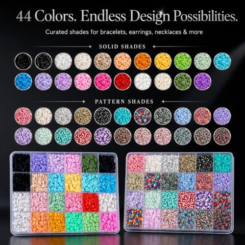 12000+ Clay Beads Bracelet Making Kit for Girls, 48 Colors In 3 Boxes, Polymer Heishi Beads with Letter Beads & Charms for DIY Friendship Bracelet Gifts,Holidays Arts and Crafts Gifts for Girls 8-12 - Image 2
