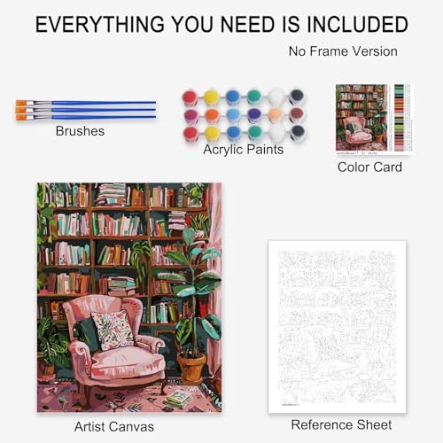 Aihonmin Lilium Flower Paint by Number for Adult and Kids Beginner,Floral Canvas Oil Painting Kit Digital Painting,Vintage Watercolor Living Room Decoration,(Without Frame - Image 5