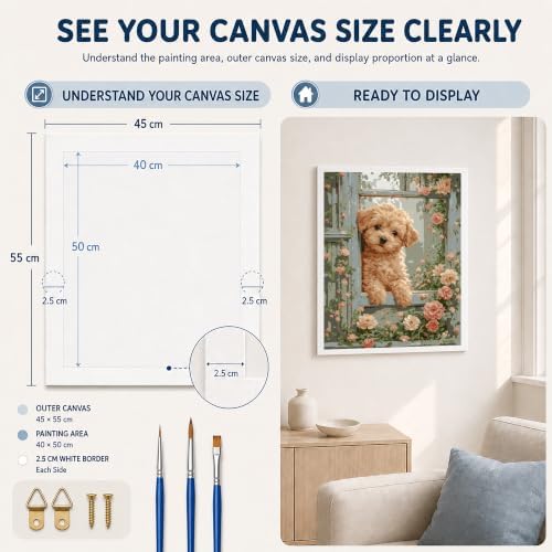 AuraDraw Dog Paint by Numbers Kit for Adults, Dog Paint by Number Kits for Adults, Painting by Number Kits for Wall Decor 16x20 Inch - Image 5