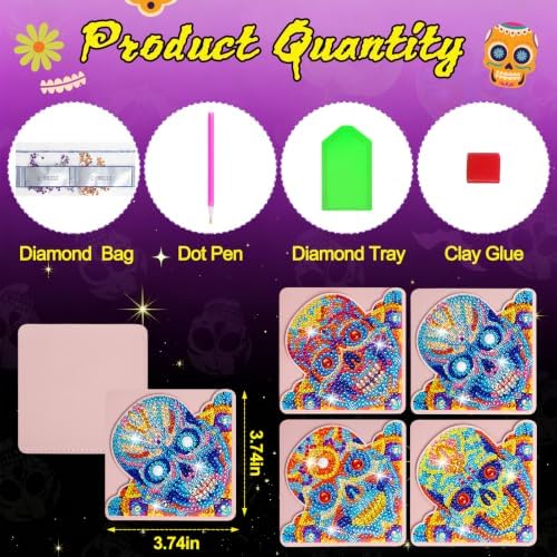 WIVICO 4Pcs Diamond Painting Bookmarks, Diamond Pearl Art Kits for Adults - Image 2