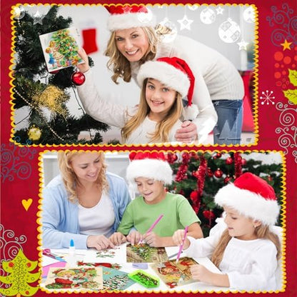 Colarr 18 Pcs Vintage Christmas Diamond Painting Greeting Card with Envelopes 5d DIY Diamond Art Snowman Santa Cards for Adults Craft Family Birthday Gifts Including 3 Pen 1 Tray 1 Sticky Wax - Image 6