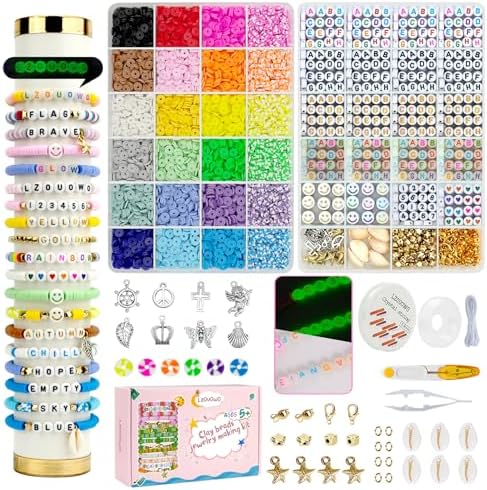 LZOUOWO Friendship Bracelet Kit Concert Bracelets Merch, 7200pcs Clay Beads by LZOUOWO