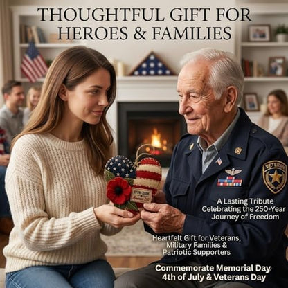 DIY Patriotic Poppy Cross Ornament Kit - 1776-2026 America 250th Anniversary Felt Craft Set - Faith Freedom Honor Embroidery Decor for Memorial Day, Independence Day,Veterans Day-Handmade Gift (Cross) - Image 7