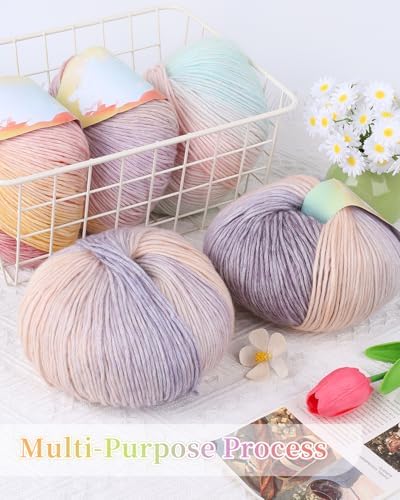 Coopay Yarn for Crocheting & Knitting, Gradient Cake Yarns (Camel Bell) - Image 6