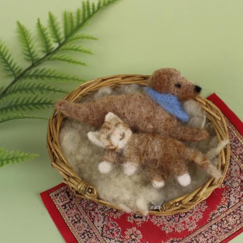 Wizardi Beginner Magnet Needle Felting Kit for Adults - Dog and Cat. Animal Felting Kit 8-12cm Long. Felting Tools. Wool Felting Supplies. Felt Crafts. Wool Felt. The Makerss - Image 4