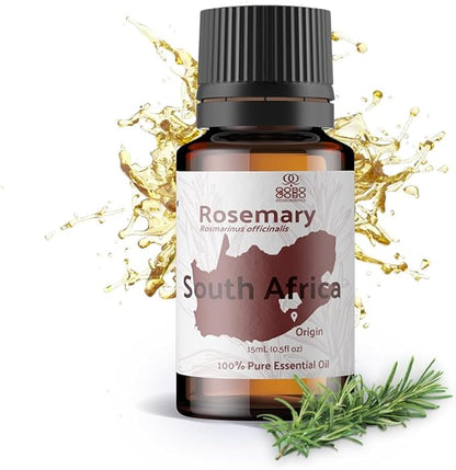 Nature Packaged Rosemary Essential Oil - Direct from Qobo Qobo South Africa - Steam Distilled - Aceite Esencial de Romero for Aromatherapy, Massage, Diffuser, DIY Candle and Soap Making - 15ml