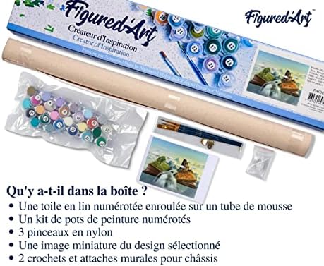 Figured'Art Paint by Numbers Kit for Adults Landscape Book 16"x20" - Craft Art Painting DIY Kit Rolled Canvas Without Frame - Image 5