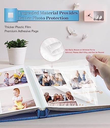 Artfeel Photo Album Self Adhesive Scrapbook Album for 3x5 4x6 5x7 8x10 Pictures,40 Pages Linen Cover with Display Window DIY Photo Book,Ideal Gifts for Family Travel Wedding Baby - Image 3