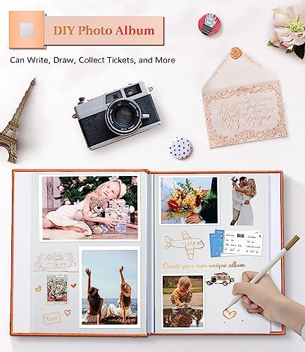 Artfeel Photo Album Self Adhesive Scrapbook Album for 3x5 4x6 5x7 8x10 Pictures,60 Pages Linen Cover with Display Window DIY Photo Book,Ideal Gifts for Family Travel Wedding Baby - Image 4