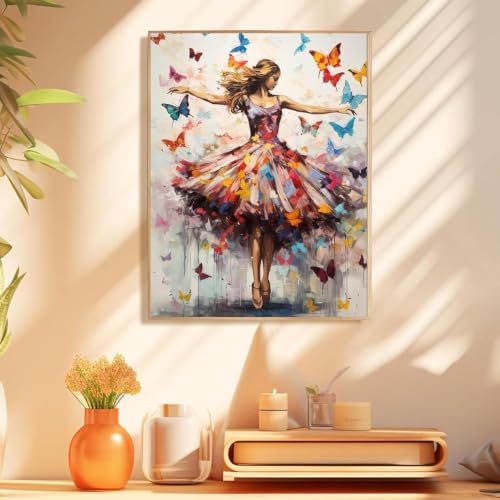 Dancing Girl Paint by Numbers Kit for Adults Framed Canvas, Frameworkless - Image 6