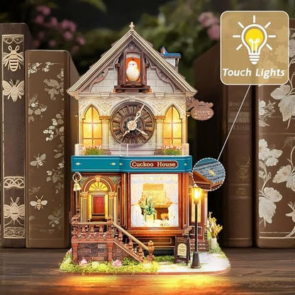 Book Nook Kit for Adults and Teens, DIY Miniature House Kit with Led Light, 3D Wooden Puzzles for Adults, Wood Gifts for Family and Friends(Cuckoo House) - Image 6