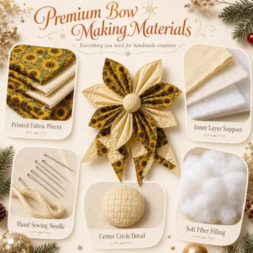 DIY Large Patchwork Bow Sewing Kit，#D - Image 3