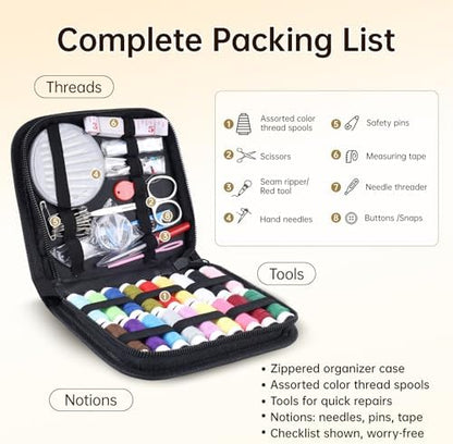 86-Piece Complete Sewing Kit + Illustrated Guide to 106 Embroidery Stitches | DIY Embroidery Kit: A One-Stop Starter Kit to Take You from Beginner to Expert [Portable Embroidery Workshop] - Image 2