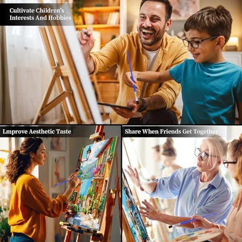 6 Pack DIY Paint by Number Kit for Adults - Mediterranean Coastal Scenery Oil Painting Set, 12x16 Inch Canvas (No Frame), 18 Vivid Acrylic Paints - Stress Relief Art Craft for Home Decor & Gifts - Image 7