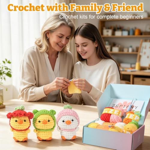 Crochet Kit for Beginners 3 PCS Duck Animal Crochet Set, Ideal Crochet Gift - Image 6