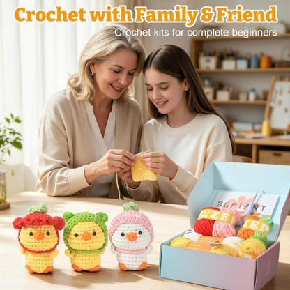 Crochet Kit for Beginners 3 PCS Duck Animal Crochet Set, Ideal Crochet Gift - Image 6