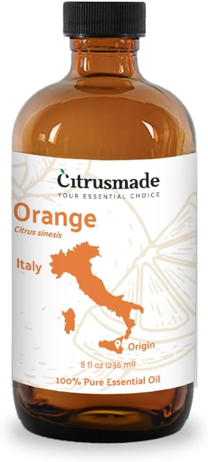Nature Packaged Orange Essential Oil - Direct from Citrusmade in Sicily- Aceite de Naranja Dulce for Home Care, Skincare $ Aromatherapy - Premium Therapeutic Grade (8oz)