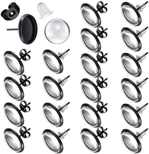 Hicarer 200 Pcs Sublimation Earrings Blanks Stud Earring Kit, Black by Hicarer