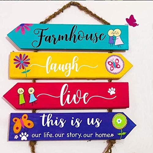 Unfinished Wood Sign Blank Rectangle Hanging Wooden Plaque DIY Craft Project Wood Sign with Rope Door Wall Art (15.7 x 4.7 x 0.2 in, 6-Pack) - Image 5