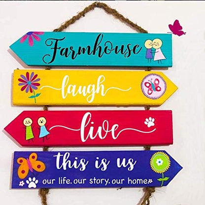 Unfinished Wood Sign Blank Rectangle Hanging Wooden Plaque DIY Craft Project Wood Sign with Rope Door Wall Art (15.7 x 4.7 x 0.2 in, 6-Pack) - Image 5