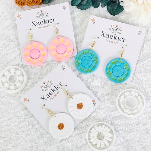 Xaekicr Round Floral Polymer Clay Cutters Set – Clay Earring Cutters for DIY Jewelry, Circle Flower Clay Tools for Earrings Making, Clay Molds for Polymer Clay Projects - Image 4