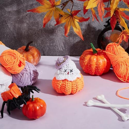 ORIGACH 4 Set Halloween Glow-in-the-Dark Ghost Crochet Kit for Beginners - Image 5
