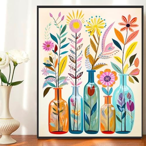 JATOK Paint by Numbers Kit for Adults Beginners, Flowers DIY Easy Acrylic Oil Painting by Numbers on Canvas, Paint-by-Numbers Drawing Kits for Gift Home Wall Decor Without Frame 16x20in - Image 4