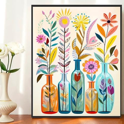 JATOK Paint by Numbers Kit for Adults Beginners, Flowers DIY Easy Acrylic Oil Painting by Numbers on Canvas, Paint-by-Numbers Drawing Kits for Gift Home Wall Decor Without Frame 16x20in - Image 4