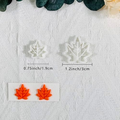Xaekicr Polymer Clay Cutters Maple Leaf Set – 2PCS Fall Leaf Clay Earring Cutters for Polymer Clay Jewelry, Autumn Theme Clay Tools and Cutters for Earrings, Crafts and Seasonal DIY - Image 2