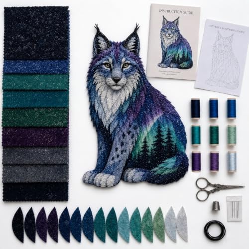 Northern Lights Wildlife DIY Patchwork Kit, Creative Fabric Craft by Unknown