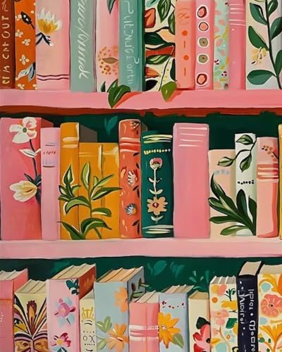 Mosaflare Bookshelf Paint by Numbers for Adults Beginner 16X20 inch by Mosaflare