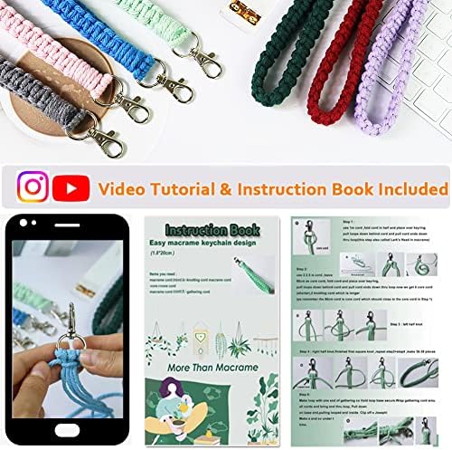 Ewparts Adult DIY Craft Keychain Making Kit Boho Macrame Keychain Kit - Image 2