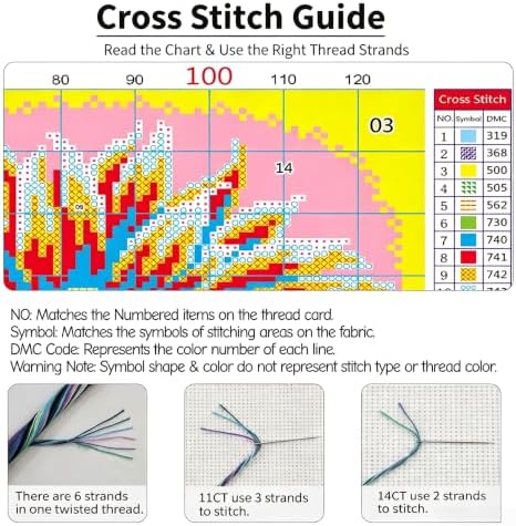 Flower Stamped Cross Stitch Kits for Adults Beginner Needlepoint Art Craft - Image 7