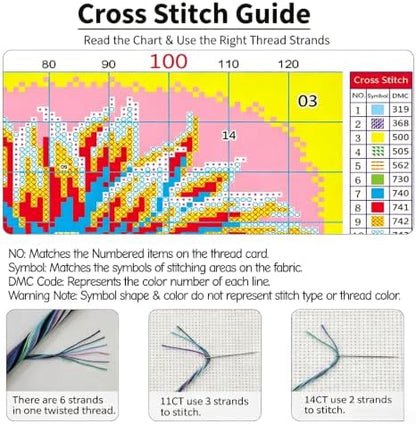 Flower Stamped Cross Stitch Kits for Adults Beginner Needlepoint Art Craft - Image 7