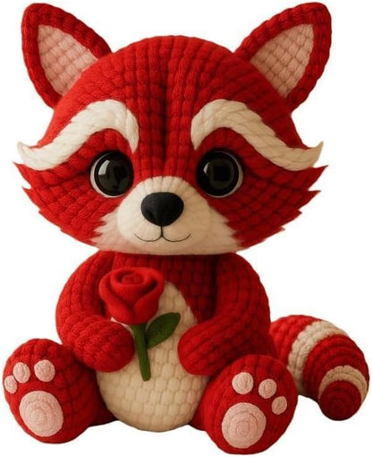 Morcolplus Raccoon Crochet Kit for Adults & Beginners, Amigurumi Raccoon Crochet Starter Kit with Step-by-Step Video Tutorials, DIY Yarn Craft Crochet Animal Kit, Cute Woodland Gift by Morcolplus