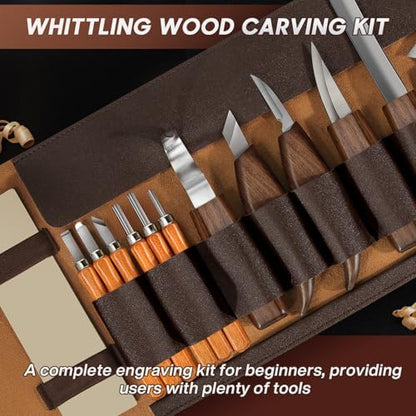 17Pcs DIY Wood Carving Tools, 6 Whittling Knives, 5 Detail Carving Knives - Image 4