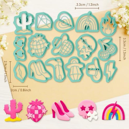 ORIGACH 16 Pcs Y2K Edgy Punk Style Polymer Clay Earring Cutters Set - Image 3