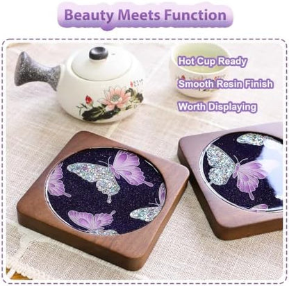 Cloisonne Kit, DIY Coasters Craft Kits, Filigree Enamel Art, Butterfly - Image 3