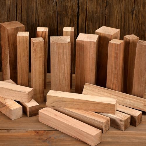 20 Pcs Walnut Wood Blocks for Carving Unfinished Wooden Blanks - Image 2
