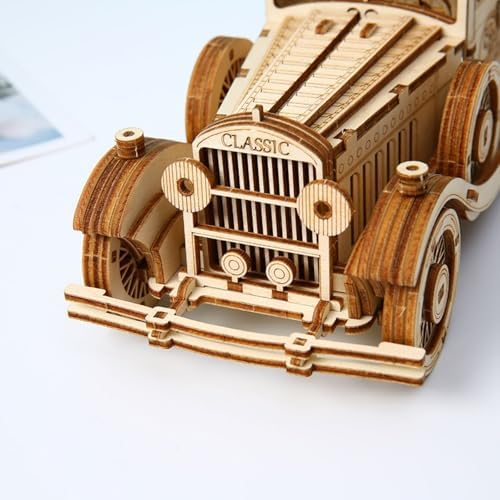 3D Wooden Puzzles Vintage Car Model Kits, Brainteaser and Puzzle for Christmas/Birthday,Gifts for Adults and Teens to Build Combination - Image 6
