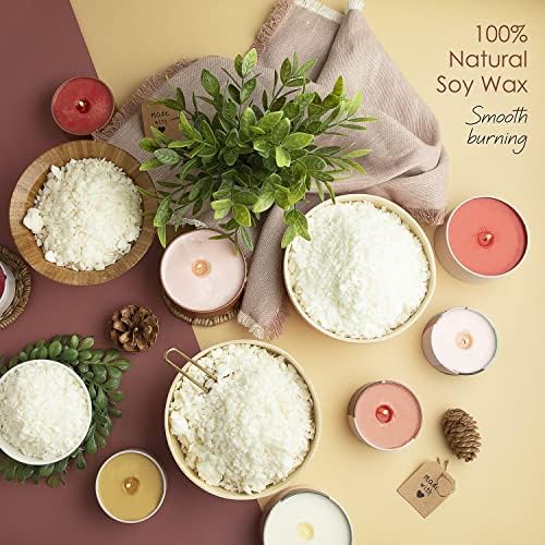 Hearth & Harbor Organic Soy Candle Making Kit for Adults, DIY Crafts, Complete Candle Making Supplies Include Natural Soy Wax, Tins, Dried Flowers, Wicks & More – Gift Idea, Perfect Home Decor – 2 Lbs - Image 5