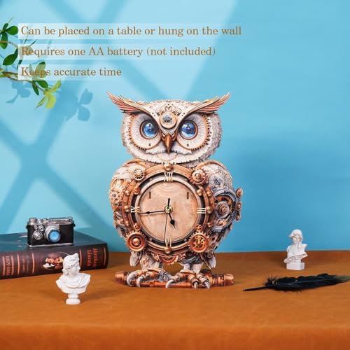 3D Puzzles for Adults, Cute Owl Wall Clock 3D Wooden Puzzles Clock Kits for DIY Birthday Gift for Women Men Home Decor Holiday Christmas - Image 6