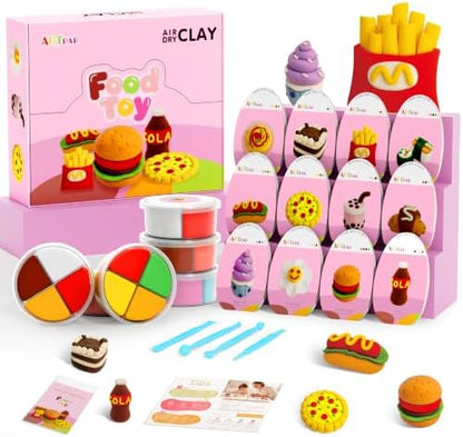ARTPAR Air Dry Clay for Kids,12 Mini Food Modeling Magic Clay Sculpting Kit by ARTPARencourageKidsexplorationartandcrafts