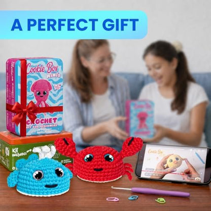 Cookie Box Crochet Kit for Beginners, Whale Luna - Image 6