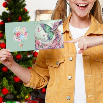 C'eitura 6Pcs Fairy Girl Diamond Art Greeting Card Kit – DIY Rhinestone Painting Postcard Set for Holiday Christmas New Year Party Favors, Creative Craft Gift for Fantasy Lovers - Image 7